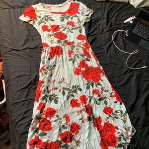 Size M/L floral dress red & green size
